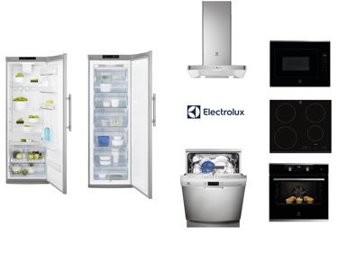 Bilde av rustfri pakke med innbygningsenheter fra Electrolux