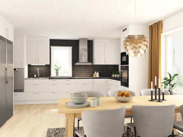 Bilde av kjøkkenet i husmodellen Greta