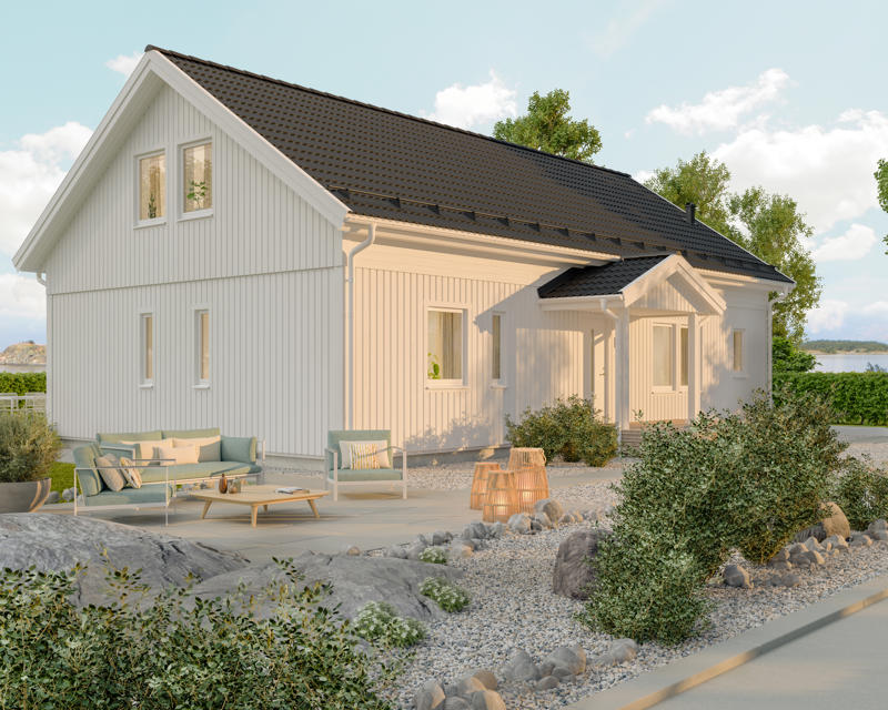 Bilde av husmodellen Astrid med forhøyet veggliv