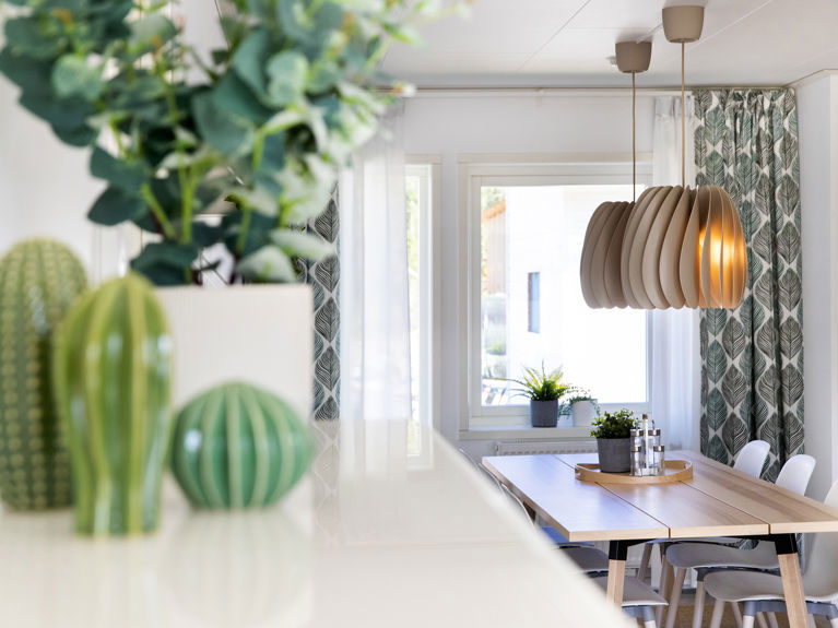 Bilde av spisestue i husmodellen Minna