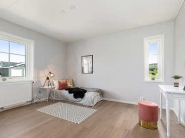 Bilde av det første soverommet i standard husmodell Regina