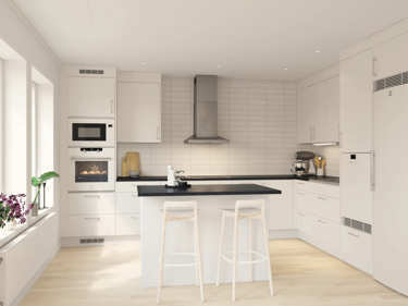 Bilde av hvite hvitevarer fra Electrolux - husmodellen Fanny