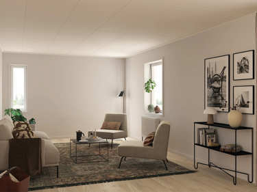Bilde av standard stue i husmodellen Åse