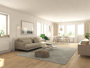 Bilde av stuen i huset Fanny