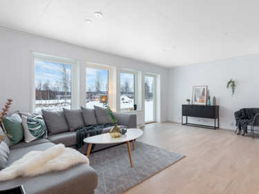 Bilde av stuen i vinkelhuset Regina