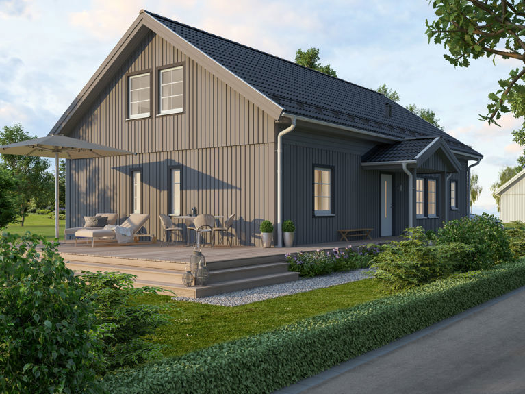 Bilde av husmodellen Edith med forhøyd veggliv