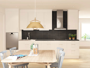 Bilde av rustfri oppvaskmaskin som er opphøyd for lettere tilgjengelig oppvask