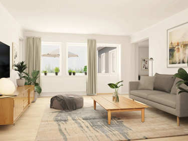 Bilde av TV stue i vinkelhuset Josefine