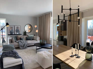 Bilde av stuen i huset Åse