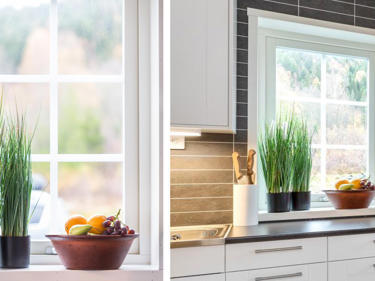 Bilde av kjøkkenbenk med pynt på