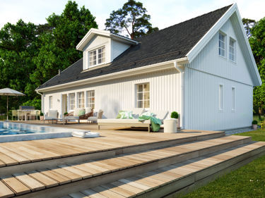 Bilde av husmodellen Astrid med sprosser på vinduene