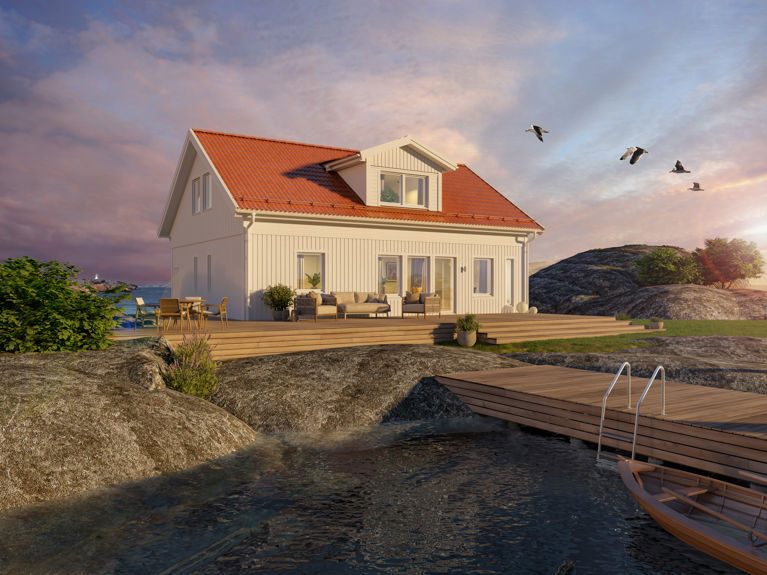 Bilde av husmodellen Selma med forhøyd veggliv