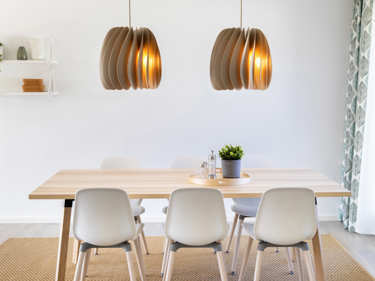 Bilde av spisestue i husmodellen Minna