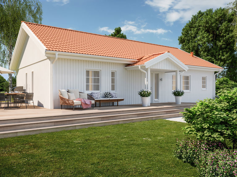 Bilde av husmodellen Minna med standard tak