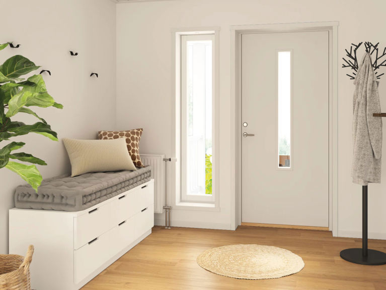 Bilde av hall og stående dekorvindu - husmodellen Eva