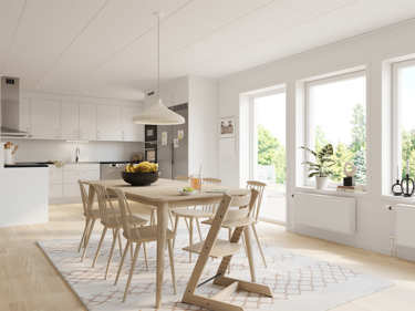 Bilde av kjøkken og spisestue i huset Sofia