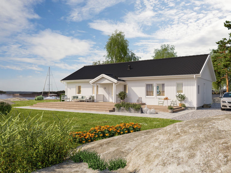 Bilde av husmodellen Mikael med standard tak