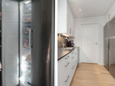 Bilde av kjøleskap og kjøkkengang