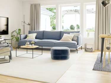 Bilde av stuen i huset Eva