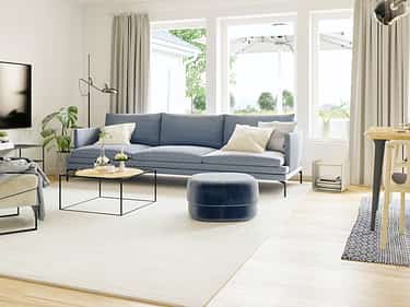 Bilde av stuen i huset Eva