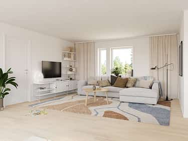 Bilde av stuen i huset Sofia