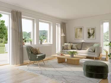 Bilde av stuen i huset Lasse