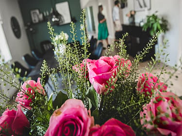 Nærbilde av blomsterbukett