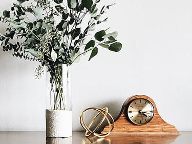 Nærbilde av dekorlampe og plante