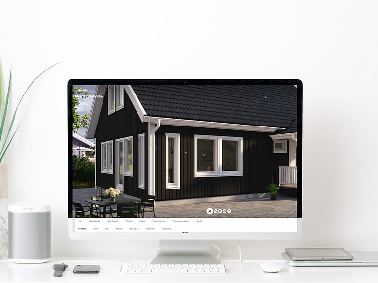 Bilde av en pc skjerm med digital visning fra Älvsbyhus på skjermen