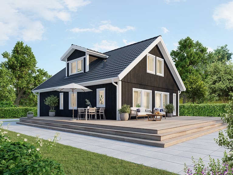 Bilde av Alvar med standard takvinkel og ark på taket